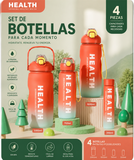 AquaBoost™ - Botella De Agua Motivacional 4 En 1